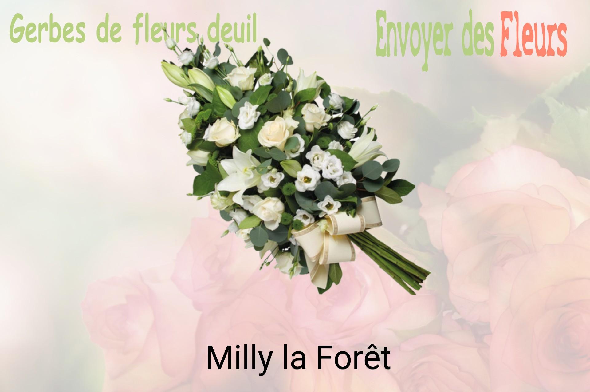 Gerbe de fleurs de deuil livrée à Milly-la-Forêt
